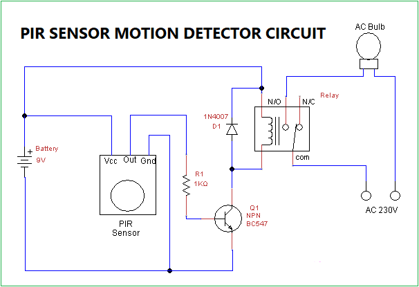 pir sensor motion detector circuit mifratech